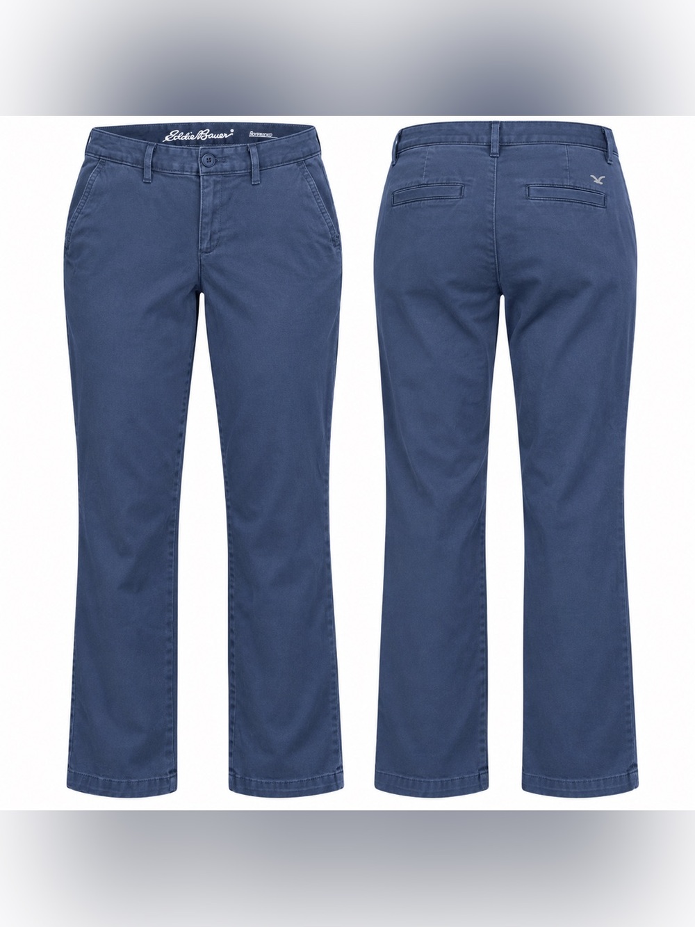 Eddie Bauer Women's Blue Straight-Leg Chinos